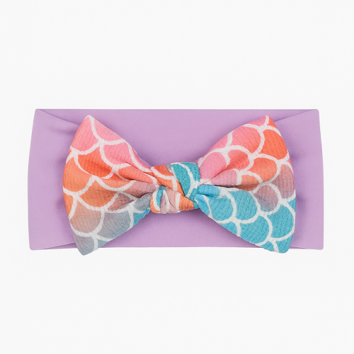 Βρεφική Κορδέλα με μεγάλο Φιόγκο Purple mermaid 8189